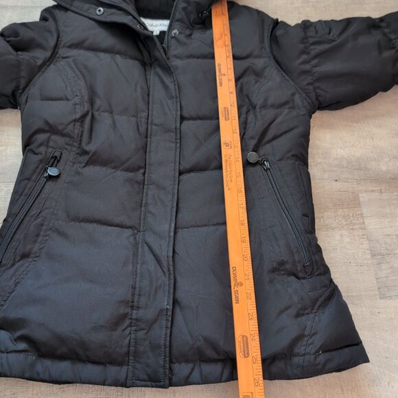Womens Calvin Klein Size X-small Black Full Zip Jacket Down Puffer Parka - Picture 5 of 6
